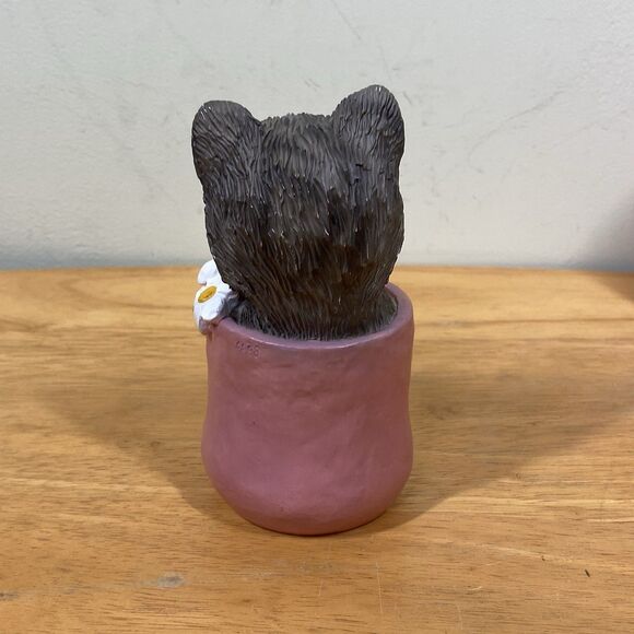 Vtg Silver Tabby Cat Playful in a Pot Collectible Figurine - My Kitty Collection - Picture 4 of 12
